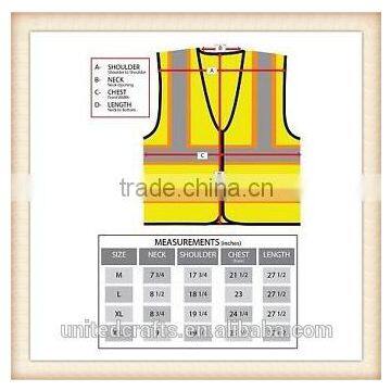New High Visibility Safety Vest With Zipper Reflective Tape Strips Yellow photo-4