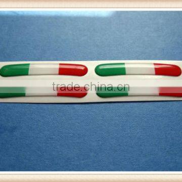 SET 0F 4 DOMED ITALIAN FLAG WHEEL RIM STICKERS v003