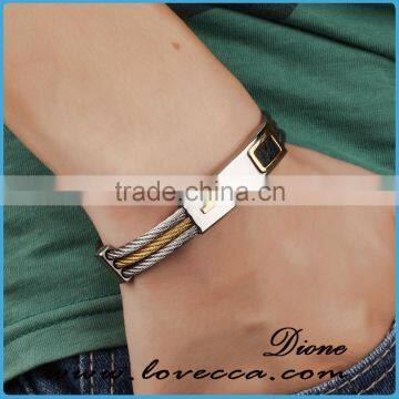 Men's Bracelet 3 Rows Wire Chain Bracelets Bangles Punk Rock Stainless Steel Cross Bracelet Men Christian Men Jewelry photo-5