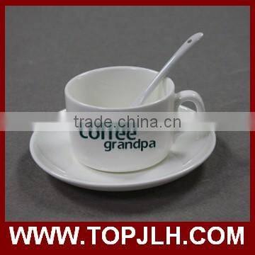 Sublimation Coated White Porcelain Small Fancy Coffee Cup Set photo-4