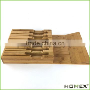 Kitchen In-Drawer Bamboo Knife Storage Block Homex BSCI/Factory