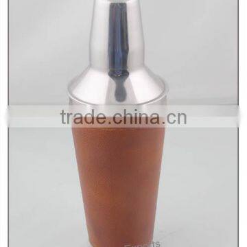 Stainless Steel Cocktail Shaker with Leather