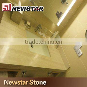 Newstar White Wooden Graining Marble Cut-to-Size Vanity Top with Double Sink Marble Colors