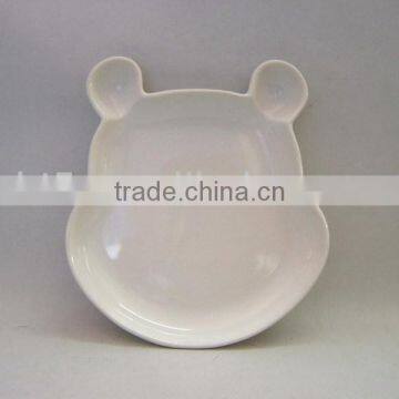 pooh face cute ceramic children divided plate