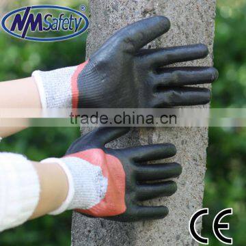 NMSAFETY cut level 5 nitrile coated hand protection cut proof gloves