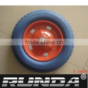 flat free PU foam wheel solid rubber wheels