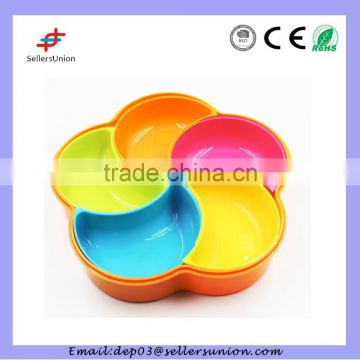 5 Compartment Round Tray with Locking Lid