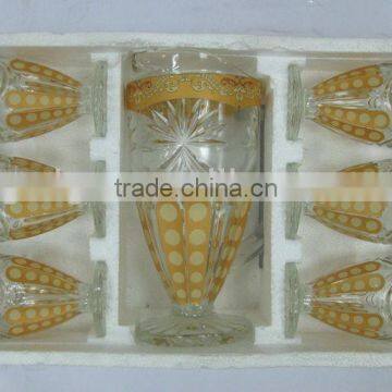 JK033 7pcs Glass Drinking Set With Deco photo-3