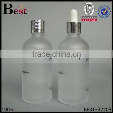 100ml Cosmetic Frosted Screen Printing Glass Bottle With Silver Aluminum Dropper for Essential Oil Perfume China Suppliers photo-5