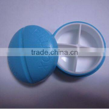 Custom Round 4 Compartment Plastic Pill Box Colorful Pill Dispenser Box Made in China photo-3