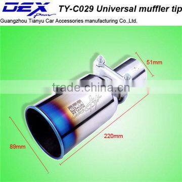 high quality auto part stainless steel 304 universal exhaust tip with with Throat clamp