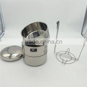 Factory Three layers container for food with dividers/lunch box tiffin carrier/stainless steel tiffin