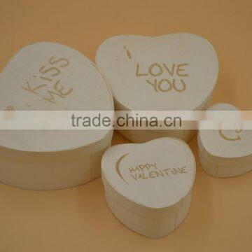 Heart Shape Pine Wood Box|printed Box