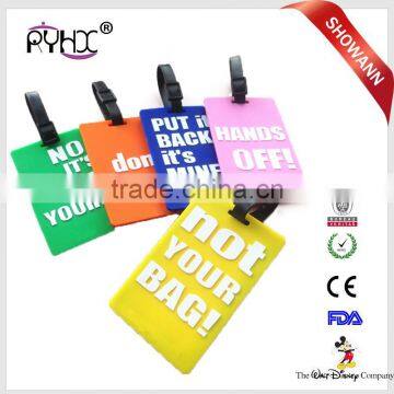 Promotional customized logo silicone pvc luggage tag name tag for travel