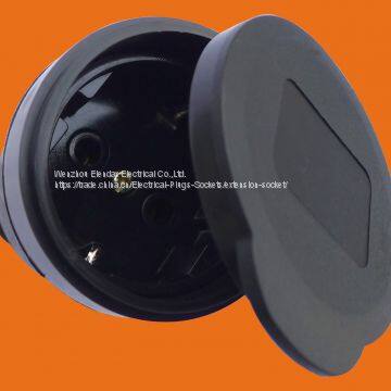 Industrial Rubber Plug 16A German Schuko Power Black Electrical Plug (p6052) photo-5