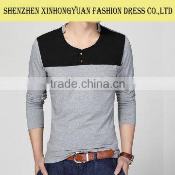 Custom V-neck Long Sleeves t Shirt for Men Print With Your Logo