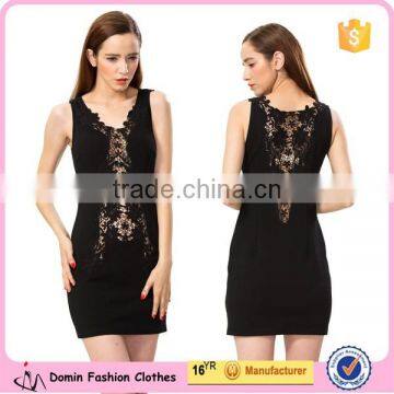 2015 Celebrity See Through V Neck Lace Insert Sexy Mini Dress photo-2