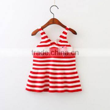 High Quality Autumn Children Clothing Girls Striped V Neck Sleeveless Sweater Vest photo-3