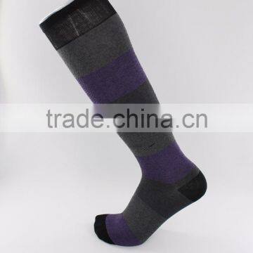 European Size Melanged Cotton Yarn Wide Strip Knee High Socks Women photo-5