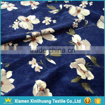 Custom 28 Wale Flower Printed Stretch Corduroy Fabric for Girl Dress