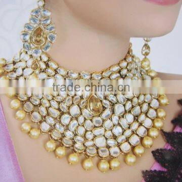 KUNDAN Pearl BRIDAL Necklace EARRING Set photo-2