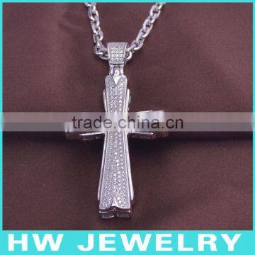 HWMCP1295 micro pave setting orthodox cross pendant