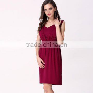 Comfortable Cotton Stretch Maternity Loose Dress Pregnant Clothes Low MOQ Breastfeeding photo-2