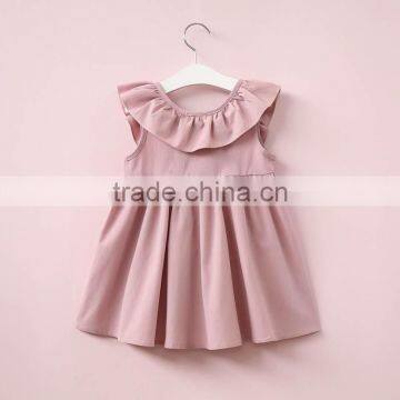 New Soft Baby Cotton Frocks Designs Girls Soild Color Princess Dress Girl Off-shoulder Birthday Dresses