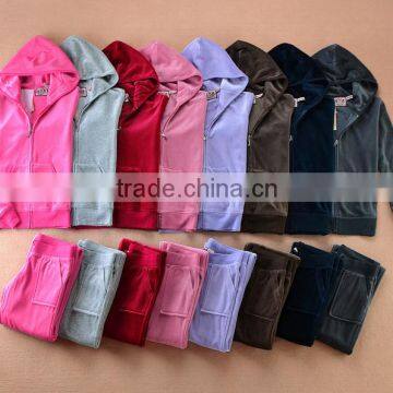 Factory Production Zipper Velvet Fleece Designs Cheaper Customs Wholesale Velvet Hoodies KM0673 photo-5