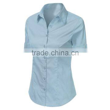 Fashion Solid Color Lady Office Blouse Custom Wholesale by OEM Factory photo-4