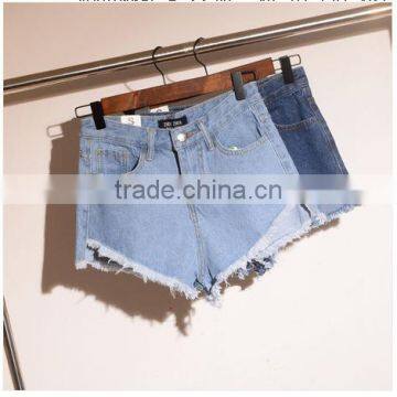 Summer Fashion Irregular Females Washable and Loose Cowboy Shorts Hot Shorts With Macrame photo-4