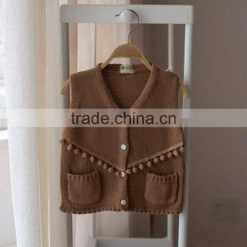 S32903W Cute Crochet Baby Sweater Vest 2017spring New European Style Cotton Knitted Waistcoat Sweaters photo-5
