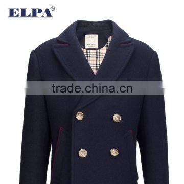 ELPA Wooven Wool Fabric Winter Overcoat Dark Blue Warm Wool Coat for Boy photo-3