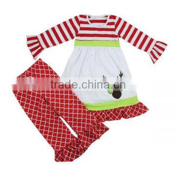 Factory wholesale solid ruffle dress quarterfoil boutique Christmas boutique girl clothing