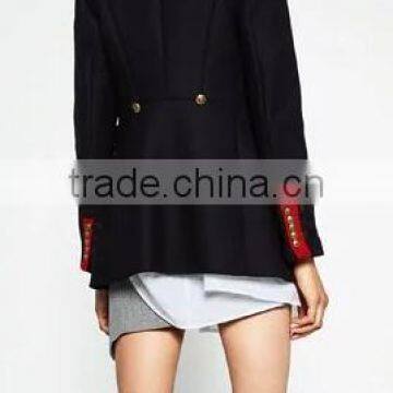 Runwaylover EY1014C Europe Style 2016 Women Fashion Double Breasted Wool Trench Coats photo-2
