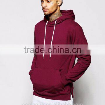 Hot Sale Long Sleeve Men's Hoodies Wholesale Side Zip Oversized Hooodies 2016 photo-2