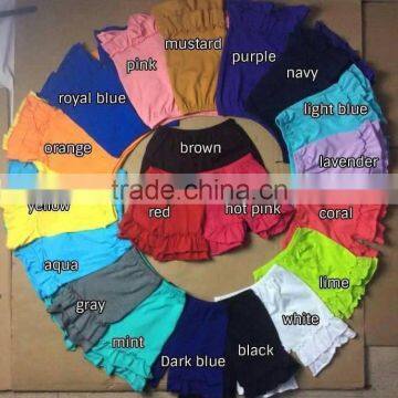 Wholesale Ruffle strip or solid Cotton Children Shorts girls sequin shorts baby girl shorts 2016