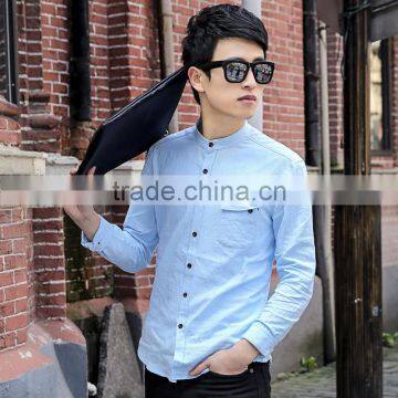 Men Casual Slim Fit Stylish long Sleeve Pure Color blank t shirt wholesale