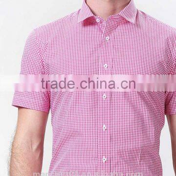 2017 New Fashion Short Sleeve Gingham/ Check Men's Fancy Casual Shirt photo-5