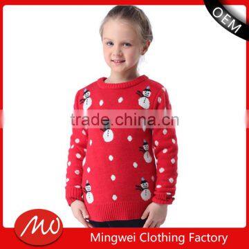 2017 wholesale brand snowmen knitted pattern ugly christmas sweater for kids