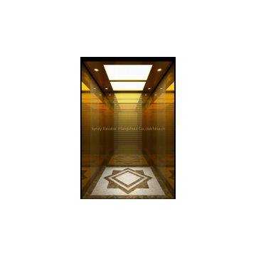 China Supplier Golden Mirror Etching Passenger Elevator Home Lift