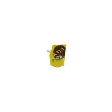 Custom Yellow Liquid Spout Bags With Low Smell PET , NY , PE Layer