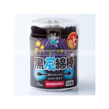 Japan Cotton Swabs Black Charcoal Shower Type (round container) 70p Wholesale