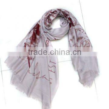 new design fashion ladies printed cotton scarf