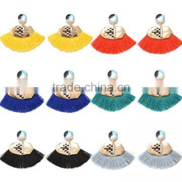 XP-TE-2103 Bohemia Seed Bead Tassel Romantic Magnetic Tassel Earrings for women