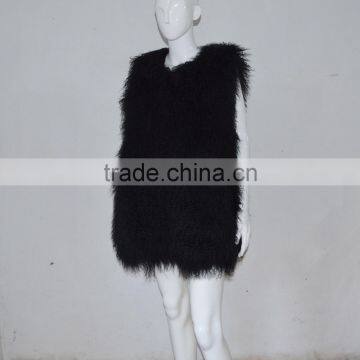 SJ036-01 2017 New Fashion Hipe Length Real Fur Vest for Girl or Women photo-6