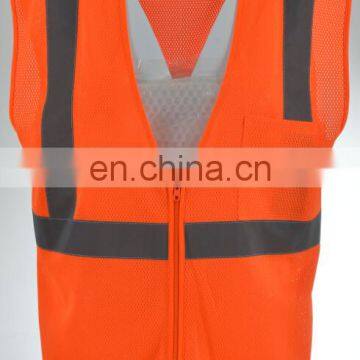 Orange Class 2 Workear Safety warning reflective Vest pockets