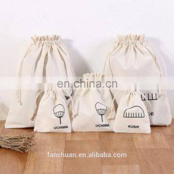 Customer White Printed Wholesale Drawstring Canvas Shoe Bag