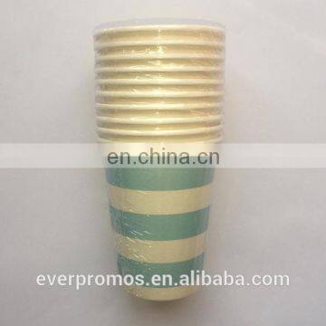 Professional Party Decoration Paper Cup Manufacturer/Light Blue Candy Stripe Paper Cups