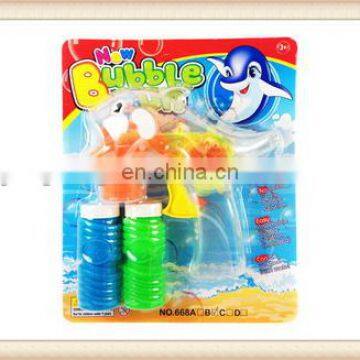 fish bubble toy Battery operated LED light and musical transparent bubble gun toy